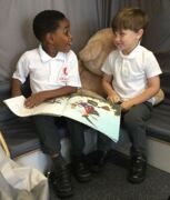 Rafe and Alex reading together Year R Sept 24