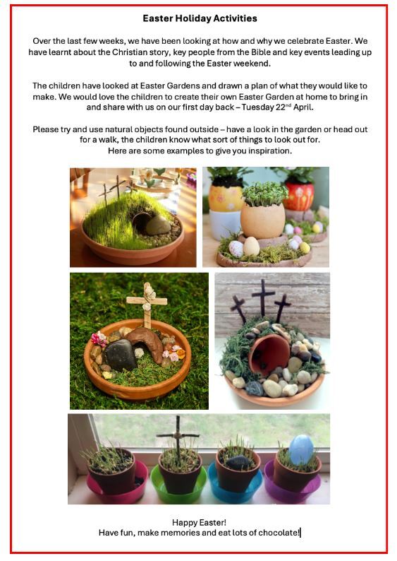 EYFS Holiday Easter HW 2025