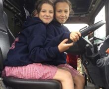 Girls in jeep