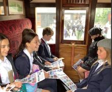 Tenterden Yr 6 on train