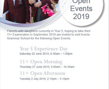 IGS Year 5 open events July 2019